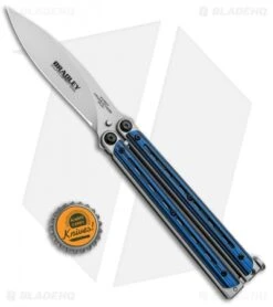 Bradley Kimura Butterfly Balisong Knife Black/Blue G-10 (3.9" Bead Blast) -eos || Kershaw || Spyderco Shop Bradley Kimura Butterfly Balisong SP Black Blue BCC905 BHQ 91944 jr bottlecap