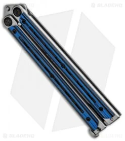 Bradley Kimura Butterfly Balisong Knife Black/Blue G-10 (3.9" Bead Blast) -eos || Kershaw || Spyderco Shop Bradley Kimura Butterfly Balisong SP Black Blue BCC905 BHQ 91944 jr side