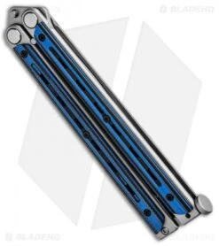 Bradley Kimura Butterfly Balisong Knife Black/Blue G-10 (3.9" Bead Blast) -eos || Kershaw || Spyderco Shop Bradley Kimura Butterfly Balisong SP Black Blue BCC905 BHQ 91944 jr spine