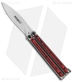 Bradley Kimura Butterfly Balisong Knife Black/Red G-10 (3.9" Bead Blast)