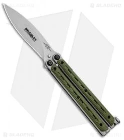 Bradley Kimura Butterfly Balisong Knife Green G-10 (3.9" Bead Blast)