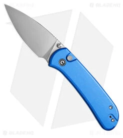 CIVIVI Qubit Button Lock Knife Blue Aluminum (2.98" Satin)