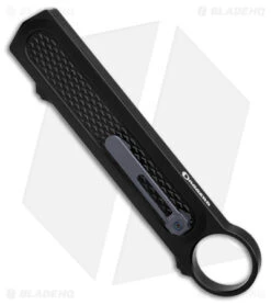 Daggerr Knives Mermaid Double Action OTF Knife Black (3.5" Satin VG10) -eos || Kershaw || Spyderco Shop Dagger Koshei Slim Double Action OTF Knife Black 3in Satin D2 BHQ 178548 td side