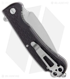 Daggerr Discover Knives Urban2 Liner Lock Knife Black FRN (3.5" Stonewash ) -eos || Kershaw || Spyderco Shop Daggerr Discover Knives Urban2 Black FRN U2FRNBKSWSR BHQ 180537 KC side 1