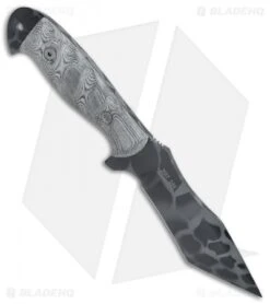 Dawson Knives Wraith Fixed Blade Knife Gray Micarta (5" Obsidian) -eos || Kershaw || Spyderco Shop Dawson Knives Wraith Gray Micarta Obsidian BHQ 74779 jr spine