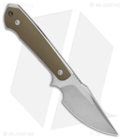 Dervish Knives Prima Fixed Blade Knife OD Green G-10 (3.5" Two-Tone) -eos || Kershaw || Spyderco Shop Dervish Prima Fixed Blade OD Green G 10 TT Satin SW BHQ 179708 jr spine