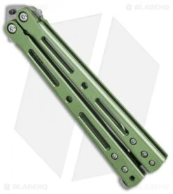 DogBite Knives DB3.1 Balisong Butterfly Knife Green Titanium (4" Stonewash) -eos || Kershaw || Spyderco Shop DogBite Knives DB3 1 green ti sw 440c BHQ 35284 er spine