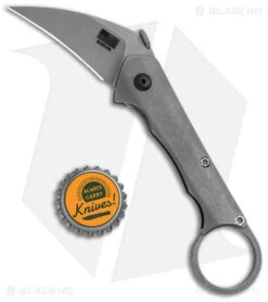 Driver Defense Custom Telson Folding Karambit Knife Titanium (2.25" Stonewash) -eos || Kershaw || Spyderco Shop Driver Defense Custom Telson Ti Karambit Nitro V BHQ 147612 jr bottlecap