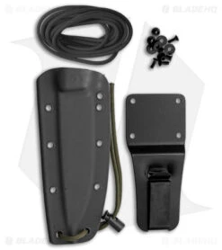 EKA RTG-1 Fixed Blade Knife Black Paracord (5.7" Powder Coated 1095) -eos || Kershaw || Spyderco Shop EKA Rtg Black Powder Coated Blade BHQ 97591 jr sheath