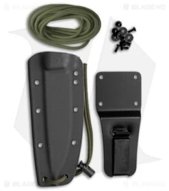 EKA RTG-1 Fixed Blade Knife Green Paracord (5.7" Powder Coated 1095) -eos || Kershaw || Spyderco Shop EKA Rtg Black Powder Coated Blade BHQ 97593 jr sheath