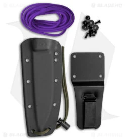 EKA RTG-1 Fixed Blade Knife Purple Paracord (5.7" Powder Coated 1095) -eos || Kershaw || Spyderco Shop EKA Rtg Black Powder Coated Blade BHQ 97599 jr sheath