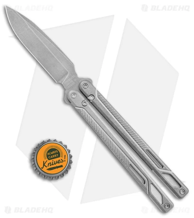 EOS Serpent Balisong Butterfly Knife Gray Titanium (4" Stonewash) 6 EOS Serpent Balisong Butterfly Knife Gray Titanium (4" Stonewash) - Image 4