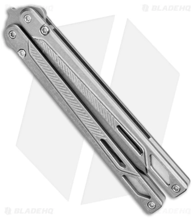 EOS Serpent Balisong Butterfly Knife Gray Titanium (4" Stonewash) 4 EOS Serpent Balisong Butterfly Knife Gray Titanium (4" Stonewash) - Image 2