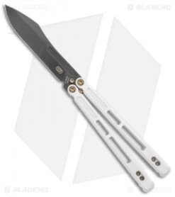 EOS Trident Balisong Butterfly Knife Stormtrooper White Ti (4.5" Black DLC)