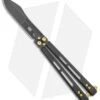 EOS Trident Balisong Butterfly Knife Black Titanium W/ Gold (4.5" Black S30V) 2 EOS Trident Balisong Butterfly Knife Black Titanium W/ Gold (4.5" Black S30V) -eos || Kershaw || Spyderco Shop EOS Trident Black and Gold Black BHQ 137191 jr
