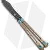 EOS Trident Balisong Butterfly Knife Bronze Titanium W/ Blue (4.5" Black S30V) -eos || Kershaw || Spyderco Shop EOS Trident Bronze Blue Black BHQ 135855 jr 2
