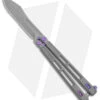 EOS Trident Balisong Butterfly Knife Gray Titanium W/ Purple (4.5" SW S30V) -eos || Kershaw || Spyderco Shop EOS Trident Sasha Purple BB BHQ 135852 jr 2