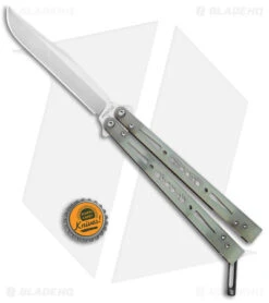 EPS Knives Wraith Butterfly Knife Jade G-10 (4.6" Satin) -eos || Kershaw || Spyderco Shop EPS Knives Butterfly Wraith Jade G 10 Satin BHQ 134712 jr bottlecap