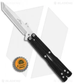 Emerson CQC-7 Tactical Balisong Butterfly Knife Black G-10 (3.8" Stonewash) -eos || Kershaw || Spyderco Shop Emerson CQC 7 Tactical Balisong Butterfly Black G 10 SW BHQ 80617 jr bottlecap
