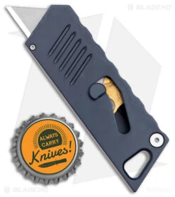 Focus Works Bob The Boxcutter Gunmetal Blue Aluminum -eos || Kershaw || Spyderco Shop Focus Works Bob The Boxcutter Gunmetal Blue Aluminum BHQ 179042 jr bottlecap