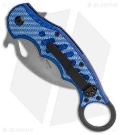 Fox Karambit Folding Knife Blue Twill G-10 (3" SW) 479BLTSW -eos || Kershaw || Spyderco Shop Fox Karambit Blue Twill G10 BHQ 138464 td spine