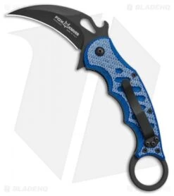 Fox Karambit Folding Knife Blue Twill G-10 (3" Black) 479BLT