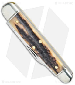 GEC #59 Northfield UN-X-LD Folder Knife Sambar Stag (2" Polished) -eos || Kershaw || Spyderco Shop GEC Northfield UN X LD Folder Sambar Stag Satin BHQ 175968 jr spine