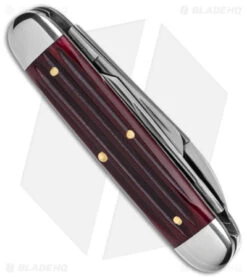 GEC Tidioute Cutlery #35 American Ranch Knife Ox Blood Jigged Bone (2.65" Satin) -eos || Kershaw || Spyderco Shop GEC Tidioute Cutlery American Ranch Knife Ox Blood Jigged Bone 2in Satin BHQ 167473 td side