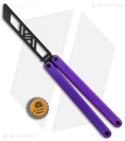 Glidr Arctic Butterfly Trainer Knife Dragon Purple (4.25" Black) -eos || Kershaw || Spyderco Shop Glidr Arctic Series Butterfly Trainer Dragon Purple Black BHQ 124869 jr bottlecap