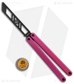 Glidr Arctic Butterfly Trainer Knife Flamingo Pink (4.25" Black) -eos || Kershaw || Spyderco Shop Glidr Arctic Series Butterfly Trainer Flamingo Pink Black BHQ 124873 jr bottlecap