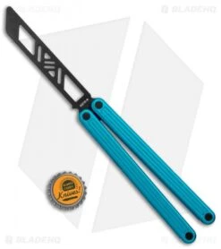 Glidr Arctic Series Butterfly Trainer Knife Sky Blue (4.25" Black) -eos || Kershaw || Spyderco Shop Glidr Arctic Series Butterfly Trainer Sky Blue Black BHQ 124870 jr bottlecap