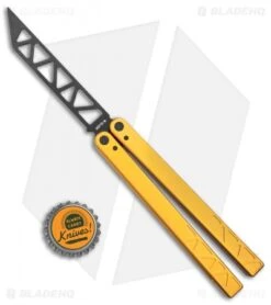 Glidr Original 2 Carbon Series Butterfly Trainer Aztec Gold (4.25" Black) -eos || Kershaw || Spyderco Shop Glidr Original 2 Carbon Series Butterfly Trainer Gold Black BHQ 104158 jr bottlecap
