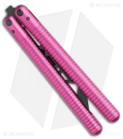 Glidr SAHARA Series Butterfly Trainer Flamingo Pink (4.25" Black) -eos || Kershaw || Spyderco Shop Glidr SAHARA Series Butterfly Trainer FLAMINGO PINK 4.25 Black BHQ 117298 LS Side