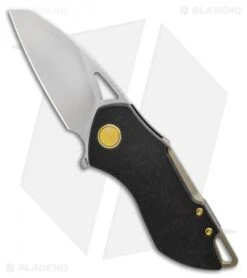 Grissom Knife And Tool Riverstone Frame Lock Knife Black Ti/Bronze (2.5" Satin)