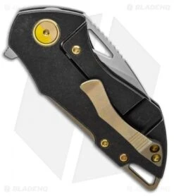 Grissom Knife And Tool Riverstone Frame Lock Knife Black Ti/Bronze (2.5" Satin) -eos || Kershaw || Spyderco Shop Grissom Knife and Tool Riverstone Frame Lock Knife Black Ti 2.5 Satin BHQ 126411 LS Side