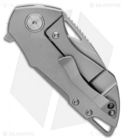 Grissom Knife And Tool Riverstone Frame Lock Knife Gray Titanium (2.5" SW) -eos || Kershaw || Spyderco Shop Grissom Knife and Tool Riverstone Frame Lock Knife Gray Ti 2.5 Satin LS BHQ 126413 Bottlecap Side