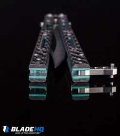 Hom Design Basilisk-R Balisong Butterfly Knife CF W/Teal Liners (4.6" Stonewash) -eos || Kershaw || Spyderco Shop HOM Design Balisong Butterfly knife BHQ kp black handles web