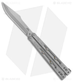 Heed Industries SeaKnight Balisong Butterfly Knife Stonewash Ti (4.6" SW)