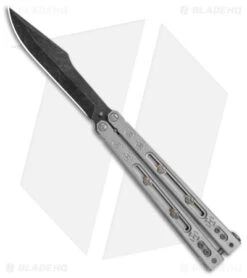 Heed Industries SeaKnight Bali Butterfly Knife Satin Ti (4.6" Black Acid Wash)