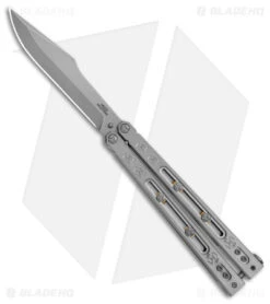 Heed Industries SeaKnight Balisong Butterfly Knife Satin Ti (4.6" Stonewash)