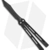 Heibel Knives Menace Balisong Knife Black Titanium (4.6" Black Stonewash) #091 -eos || Kershaw || Spyderco Shop Heibel Knives Menace Balisong Ti black BHQ 147584 jr