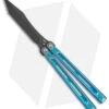 Heibel Knives Menace Balisong Knife Blue Titanium (4.6" Black Stonewash) #090 -eos || Kershaw || Spyderco Shop Heibel Knives Menace Balisong Ti tt blue BHQ 147583 jr