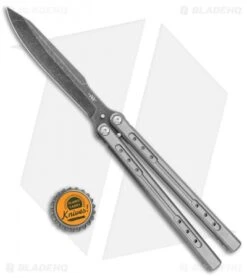 Heibel Knives Sapient Balisong Knife Bead Blast Ti (4.25" Beveled Black SW) #72 -eos || Kershaw || Spyderco Shop Heibel Sapient Balisong BB Beveled Black SW 72 BHQ 136070 jr bottlecap