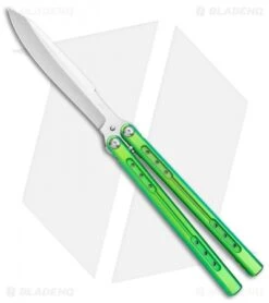 Heibel Knives Sapient Balisong Knife Green Anodized Ti (4.25" Beveled Satin) #63