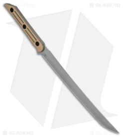 Jake Hoback Knives Kwaichete Fixed Blade Knife Coyote SureTouch (12" Stonewash) -eos || Kershaw || Spyderco Shop Hoback Knives Kwaichete Coyote SW BHQ 150158 jr spine