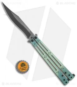 Hom Design Ghost Basilisk-R Balisong Knife Natural G-10 (4.6" Black) -eos || Kershaw || Spyderco Shop Hom Design Basilisk R Balisong Natural G 10 Black BHQ 121266 jr bottlecap
