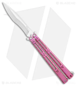 Hom Design I-Basilisk Channel Butterfly Knife Magenta Ti Latched (4.5" Satin)