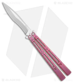 Hom Design I-Basilisk Channel Butterfly Knife Magenta Titanium (4.5" Stonewash)