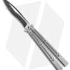 Hom Design I-Basilisk Channel Butterfly Knife Silver Titanium (4.5" Acid Wash) -eos || Kershaw || Spyderco Shop Hom Design i Basilisk Channel Butterfly Silver Ti Acid Wash BHQ 165019 jr