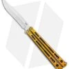 Hom Design Chimera Premium Balisong Knife Gold Ti/CF (4.75 Satin) -eos || Kershaw || Spyderco Shop Hom Designs Chimera Premium Butterfly Knife Gold Ano Satin BHQ 100558 jr